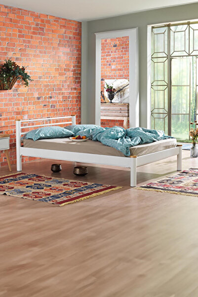 Unimet Kappis-s Çift Kişilik Metal Karyola-beyaz (AHŞAP LATALI)