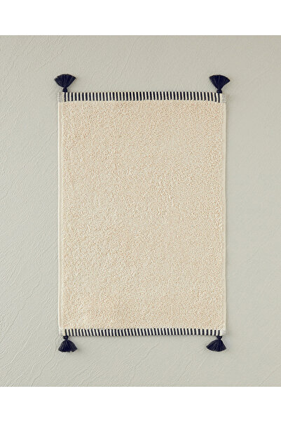 English Home Colorful Lines Pamuklu Püsküllü El Havlusu Açık Bej-Siyah