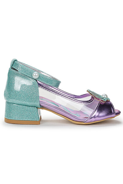 KARAMAZI Mermaid Transparent Open Toe Girls' Heeled Evening Dress Shoes