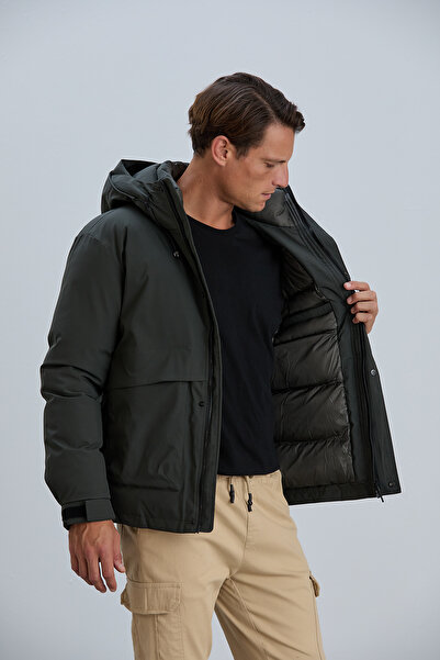 PIQUE Erkek Mont Kapüşonlu Su İtici Rüzgar Geçirmez