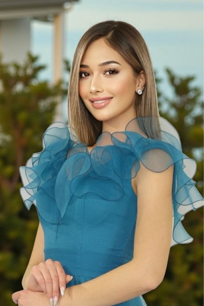 FaBe Fashion Yakası Ve Omuzları Volanlı Midi Dalya Elbise