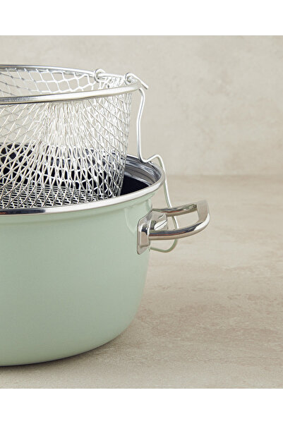 English Home Sartagi Emaye Kızartma Tenceresi 22 Cm Açık Mint