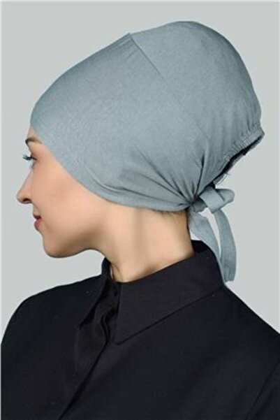 Altobeh Women's Practical Lace-Up Hijab Combed Cotton Bonnet Dark Turquoise