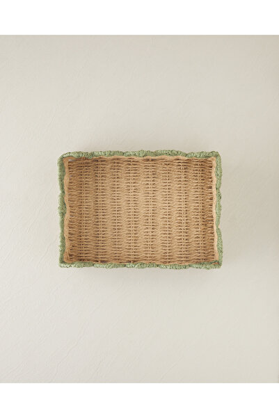 English Home Grind Kağıt Tepsi 34x25 Cm Yeşil-Sarı