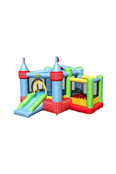 Happy Hop Inflatable Castle mattress with slide, ball pit, basketball hoop and jumping area