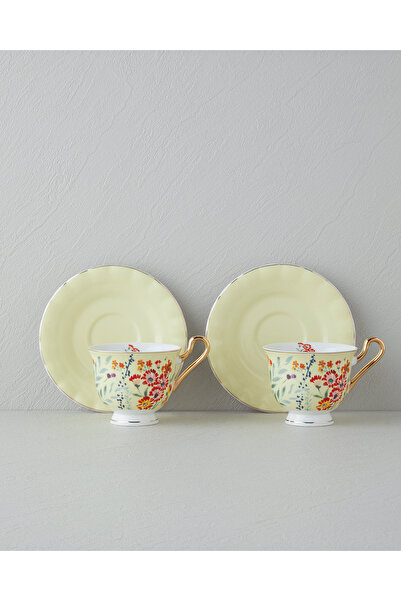 English Home Miranda New - 2-Person Bone China Cup Set 220 ml Light Yellow 4-...
