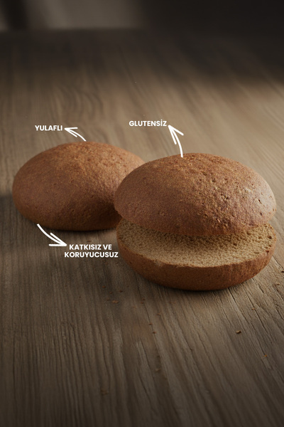 GLUTENSİZİZ by beys Glutensiz Yulaflı Karabuğday Hamburger Ekmeği (2 ADET) 300 gr