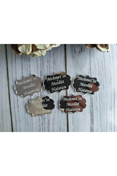 RetroLazer Pleksi Süslemesiz İsimlik Etiket,Düğün,Kına,Söz,Nişan,Magnet 25 Ad...