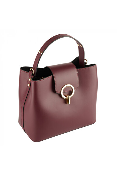 AZZURA Geantă Megan, piele 100% naturală, bordo