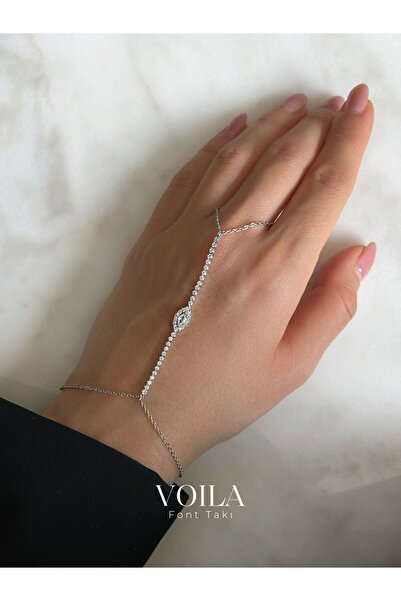 Font شاحميران مرصع بحجر الزركون الفضي اللون وقابل لتعديل الطول