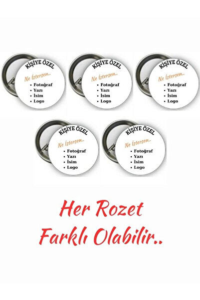 Özcan Tasarım Kişiye Özel Rozet - 5 Adet Rozet - Farklı 5 Adet Rozet