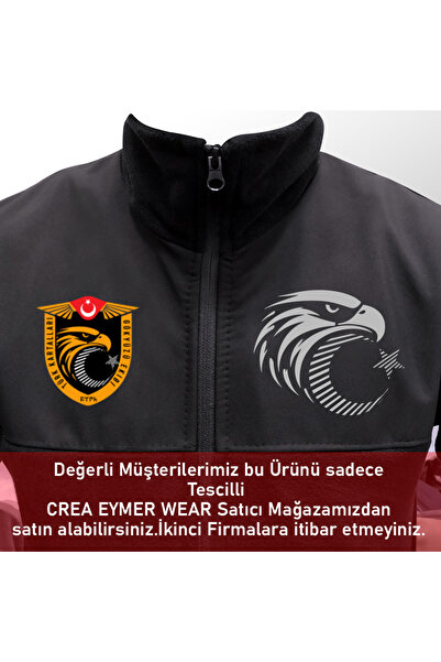 Crea Eymer Wear Суитшърт от полар, с цип и твърд цип, дизайн на Turkish Eagle