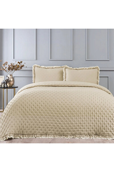 Linens Scarlett Çift Kişilik Yatak Örtüsü Seti Kahve