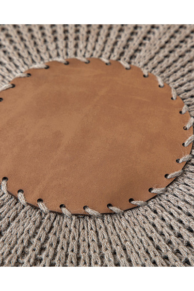 English Home Knit Splay Örgü Puf Kahverengi