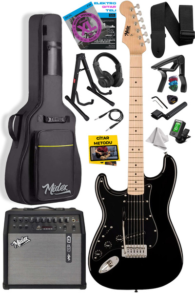 Midex RPH-31BK-50AMP Solak Elektro Gitar 50W Amfili Full Set