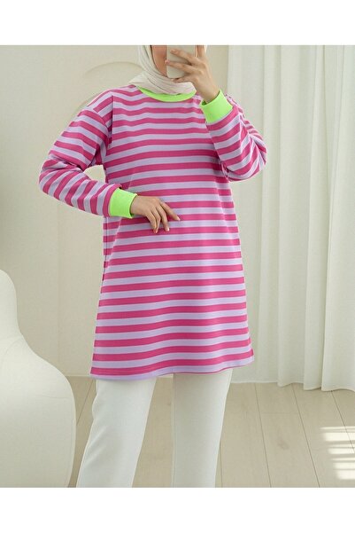 Modamorfo Кольоровий смугастий круглий комір Світ - Фуша