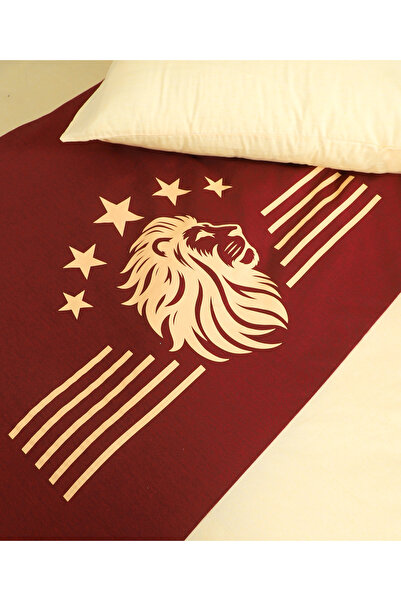 Fronte Home طقم غطاء لحاف مفرد، طقم مروحة أصفر وأحمر، مثبت على شكل أسد، بدون ...