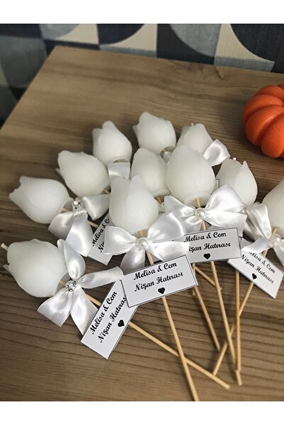 BlueDaisyCandle 15 adet kişiye özel LALE buket mum, doğumgünü, hediyelik, sünnet, NİKAH, SÖZ , DÜĞÜN