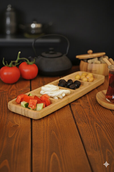 royalmoni Bambum 4 Bölmeli Çerezlik & Sosluk ganberi çerezlik