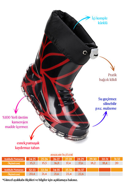 KARAMAZI Savana Su Geçirmez Erkek Çocuk Yağmur Çizmesi