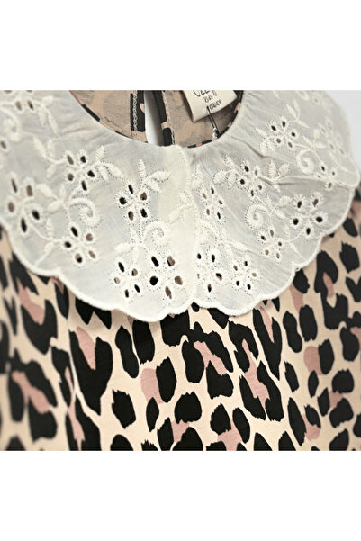 OZZY KİDS Kız Çocuk Yakalı Leopar Desenli Elbise