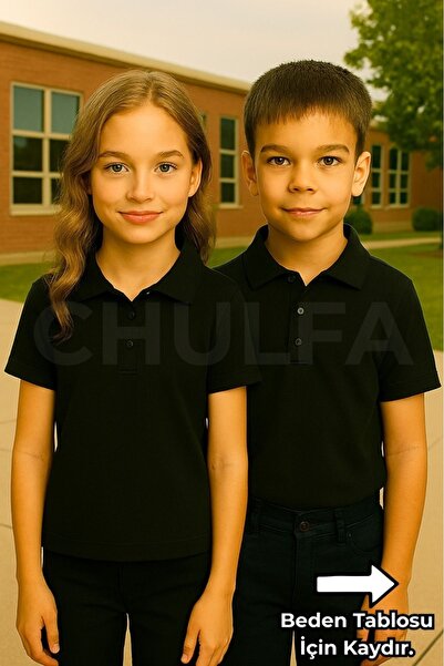 chulfa tricou pentru școală pentru copii cu guler polo unisex 1 bucată