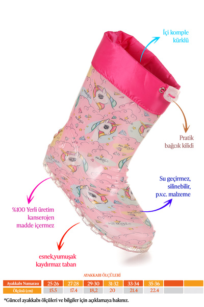 KARAMAZI Unicorn αδιάβροχες μπότες βροχής για κορίτσια