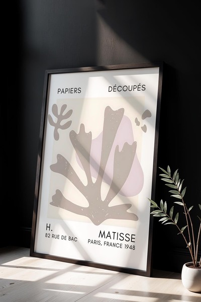 Opak Design Βοτανική Σειρά Sand Beige Floral Matisse Πίνακας τοίχου με φυσικό...