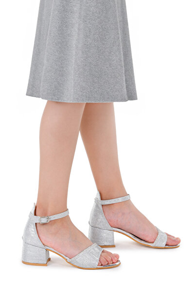 Kiko Kids Elos Striped Daily Girl's 4 cm Heeled Sandals Shoes