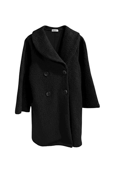 SARE ERKMEN Winter 50% Wool Blend Coat Large Size Cashmere and Boucle Fabric