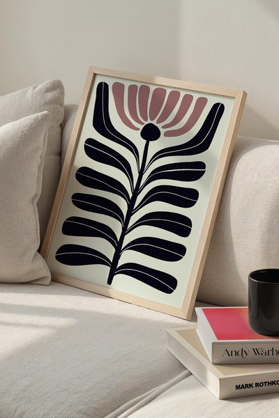 Opak Design Βοτανική σειρά Dusty Rose Floral Matisse Πίνακας τοίχου με φυσικό...