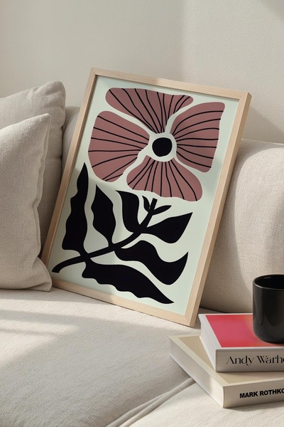 Opak Design Βοτανική σειρά Dusty Rose Floral Matisse Πίνακας τοίχου με φυσικό...