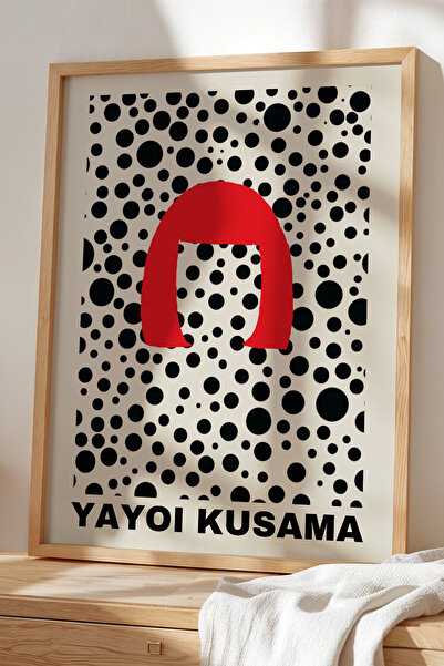 Opak Design Μινιμαλιστικό Κόκκινο Πορτρέτο Japandi Πίνακας - Φυσικό Ξύλινο Πλ...