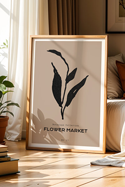 Opak Design Flower Market Μινιμαλιστικό Σχέδιο Φύλλων Πίνακας τοίχου με φυσικ...