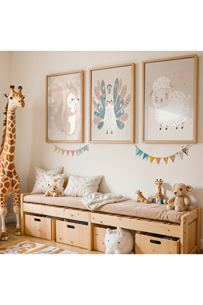 Opak Design Σετ ζωγραφικής 3 τεμαχίων Cute Squirrel and Lamb με φυσικό ξύλινο...