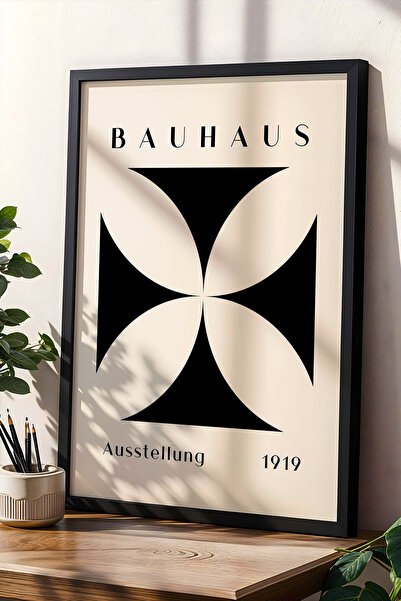 Opak Design Μαύρο στυλ Bauhaus Μινιμαλιστικό ρετρό vintage γεωμετρική τέχνη α...