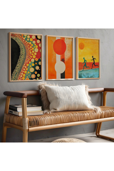 Opak Design Σετ ζωγραφικής τοίχου με αφηρημένη μινιμαλιστική τέχνη, τριπλό πλ...