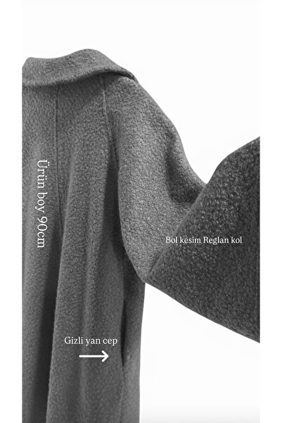 SARE ERKMEN Coat 50% Wool Blend Std Size 38-46 Cashmere-Boucle Fabric