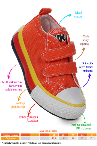 KARAMAZI Linen Velcro Baby Boy Linen Sneakers