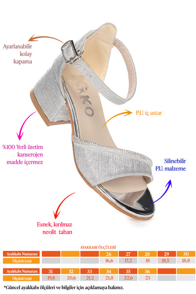 Kiko Kids Elos Striped Daily Girl's 4 cm Heeled Sandals Shoes