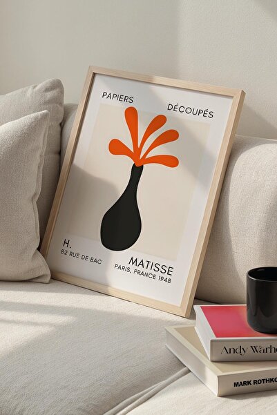 Opak Design Βοτανική Σειρά Πορτοκαλί Μαύρο Floral Matisse Πίνακας τοίχου με φ...