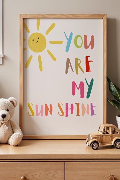 Opak Design You Are My Sun Shine Written Παιδικό Δωμάτιο Ξύλινο Πλαίσιο Τοίχου