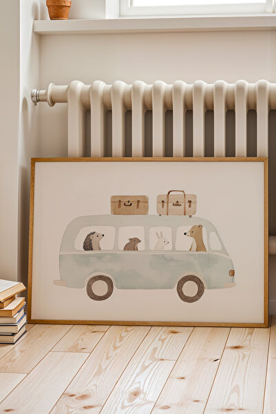 HİGUERA Ζωγραφική παιδικού δωματίου με ζωάκια του δάσους και ταξίδι με τροχόσ...