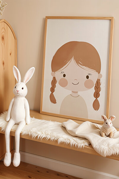 HİGUERA Κορίτσι με πλεκτά μαλλιά - Πίνακας παιδικού και βρεφικού δωματίου με ...