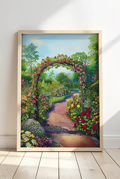 Opak Design Εκτύπωση τοίχου Floral Botanical Art με φυσικό ξύλινο πλαίσιο