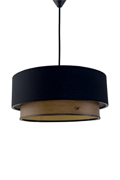 Vivido Home Siyah Ahşap Desenli Avize