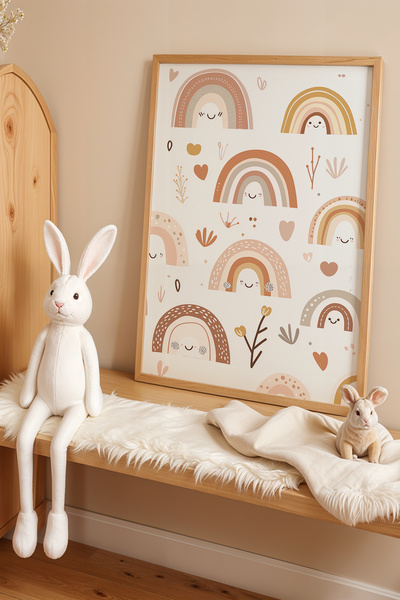 HİGUERA Πίνακας Παιδικού Δωματίου Fairy Dreams με Φυσικό Ξύλινο Πλαίσιο