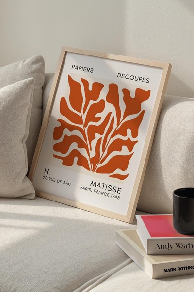 Opak Design Σειρά Botanicals Πορτοκαλί Ανθισμένο Ματίς Ζωγραφική Τοίχου με Φυ...