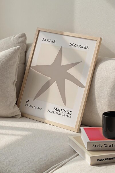 Opak Design Βοτανική Σειρά Sand Beige Floral Matisse Πίνακας τοίχου με φυσικό...