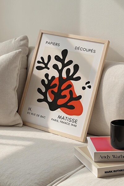 Opak Design Βοτανική Σειρά Πορτοκαλί Μαύρο Floral Matisse Πίνακας τοίχου με φ...
